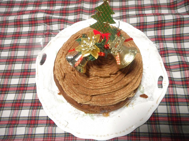ここぱんはうす　手作りクリスマスケーキ２０１９はモンブランホールケーキ