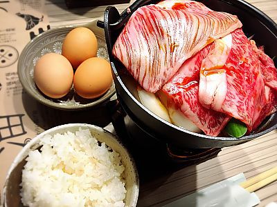 国産黒毛和牛すき焼きランチを食す！！！KiTARA２階 天ぷら　和牛すき焼専門　もりした　（豊田市）