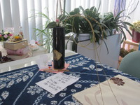 テーブル茶道・１月の茶花とお菓子
