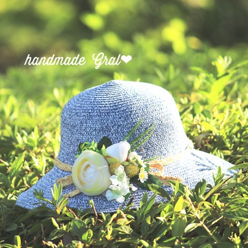 新作…お花と天然石の帽子✨
