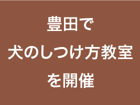 豊田で犬のしつけ方教室を開催