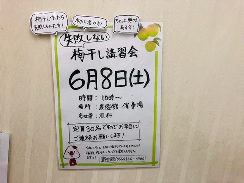 失敗しない梅干し作り講習会 失敗しない梅干し作り講習会