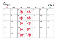 ４月の営業日
