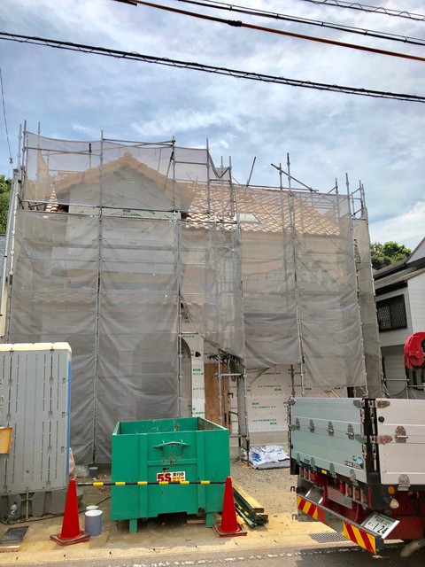 岡崎市欠町で新築工事始まっています☆スパニッシュモダンスタイルのお家　～１１月末完成予定～