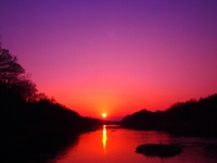 矢作川の夕焼け