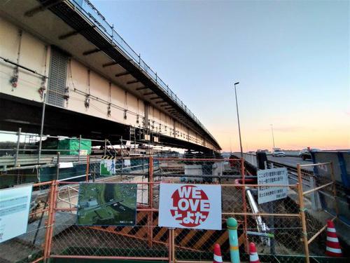 竜宮橋4車線化工事の進捗状況記録