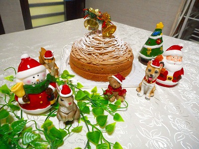 手作りクリスマスケーキのショコラモンブラン　記憶にも残しましょう