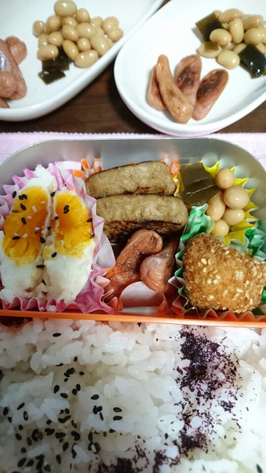 レンジで目玉焼き弁当