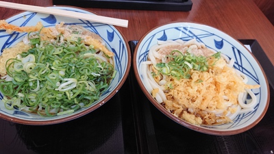 今日は、二人で380円の晩ごはん～♪(о´∀`о)【丸亀製麺】
