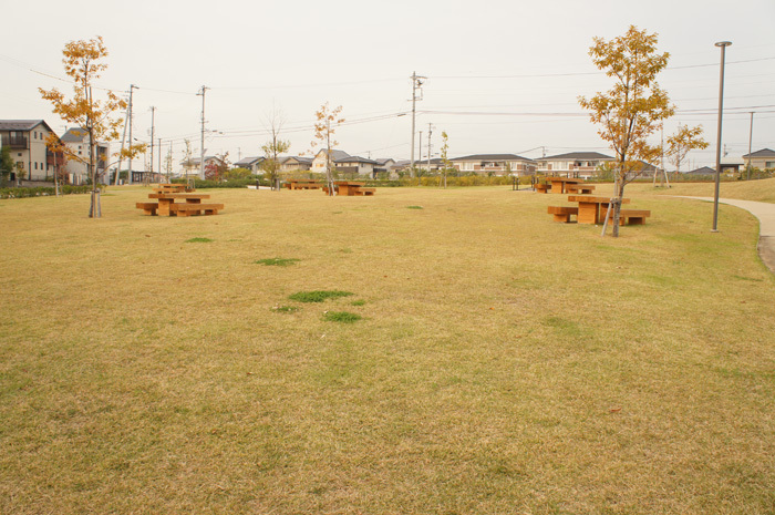 展望台と広い運動場が魅力、芝生ですべり台遊びも【浄水公園】豊田市浄水町