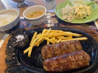 今日のランチ ブロンコビリー岡崎稲熊店さんの炭焼がんこハンバーグランチです！ 2024/06/07 17:01:51