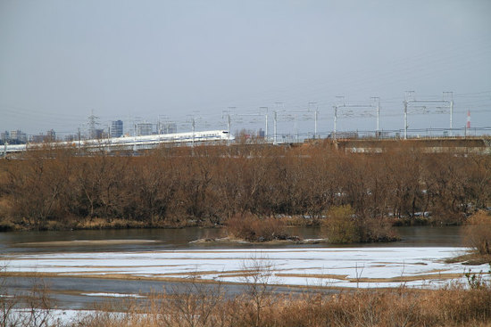 矢作川　雪の風景
